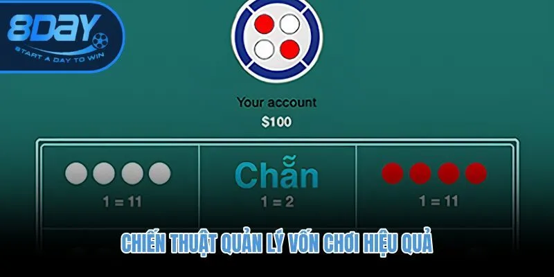 Cách chơi xóc đĩa 8DAY với nguyên tắc chia vốn 2 đến 5 phần trăm mỗi lượt